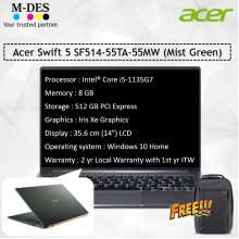 Acer Notebook Swift 5 (SF514-55TA-55MW) - Mist Green