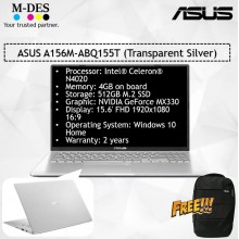 ASUS Notebook (A156M-ABQ155T) - Transparent Silver