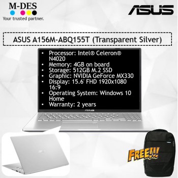 ASUS Notebook (A156M-ABQ155T) - Transparent Silver