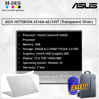 ASUS NOTEBOOK (A516M-AEJ145T) - Transparent Silver