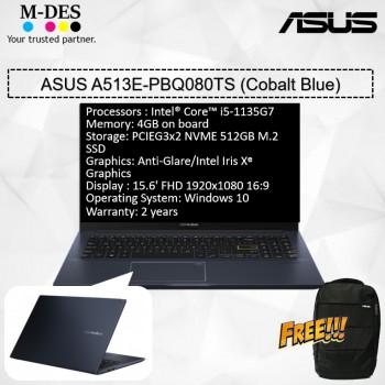 Asus Notebook (A513E-PBQ080TS) - Cobalt Blue