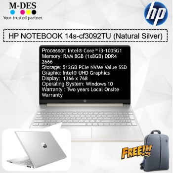 HP Notebook (14s-cf3092TU) -Natural Silver