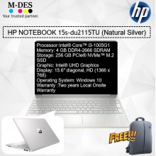 HP Notebook (15s-du2115TU) - Natural Silver