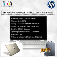 HP Pavilion Notebook 14-dv0072TX - Warm Gold