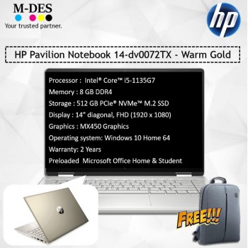 HP Pavilion Notebook 14-dv0072TX - Warm Gold