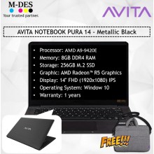 AVITA NOTEBOOK PURA 14 - Metallic Black