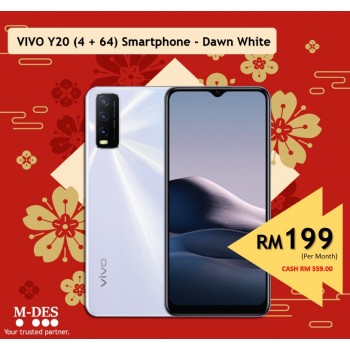 Vivo Y20 (4GB + 64GB) Smartphone - Dawn White