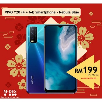 Vivo Y20  (4GB + 64GB) Smartphone  - Nebula Blue